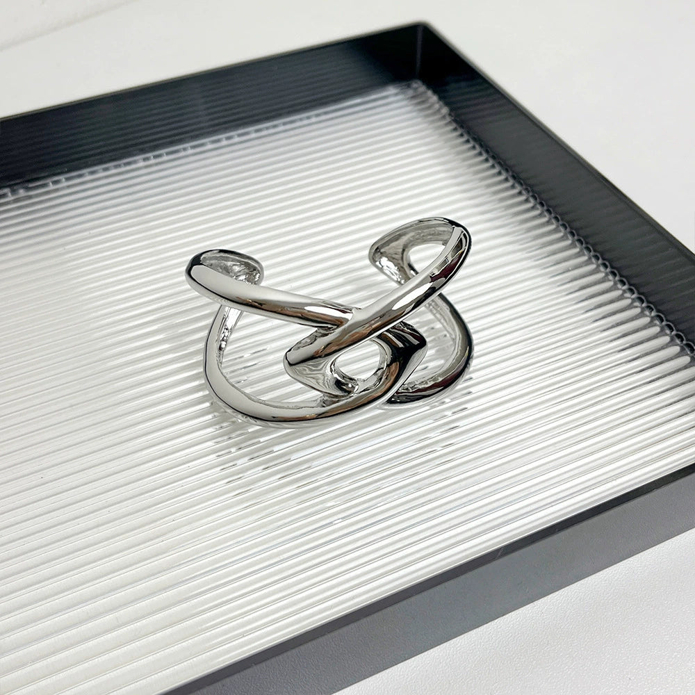 Elsa Geometric Cross Bracelet - Silver Bracelet [3JCVAVSB]
