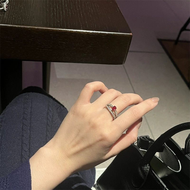 Jocelynne Ruby Open Ring - Style Two [J7PCXEBH]