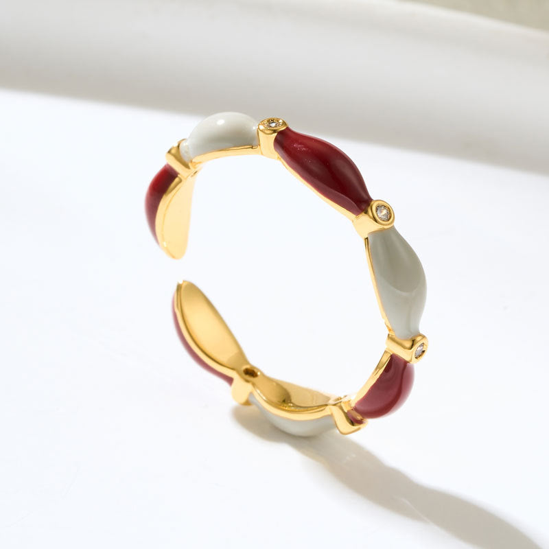 Isaura Dripped Enamel Pebble Ring - Teal [JNZ5QF4Q]