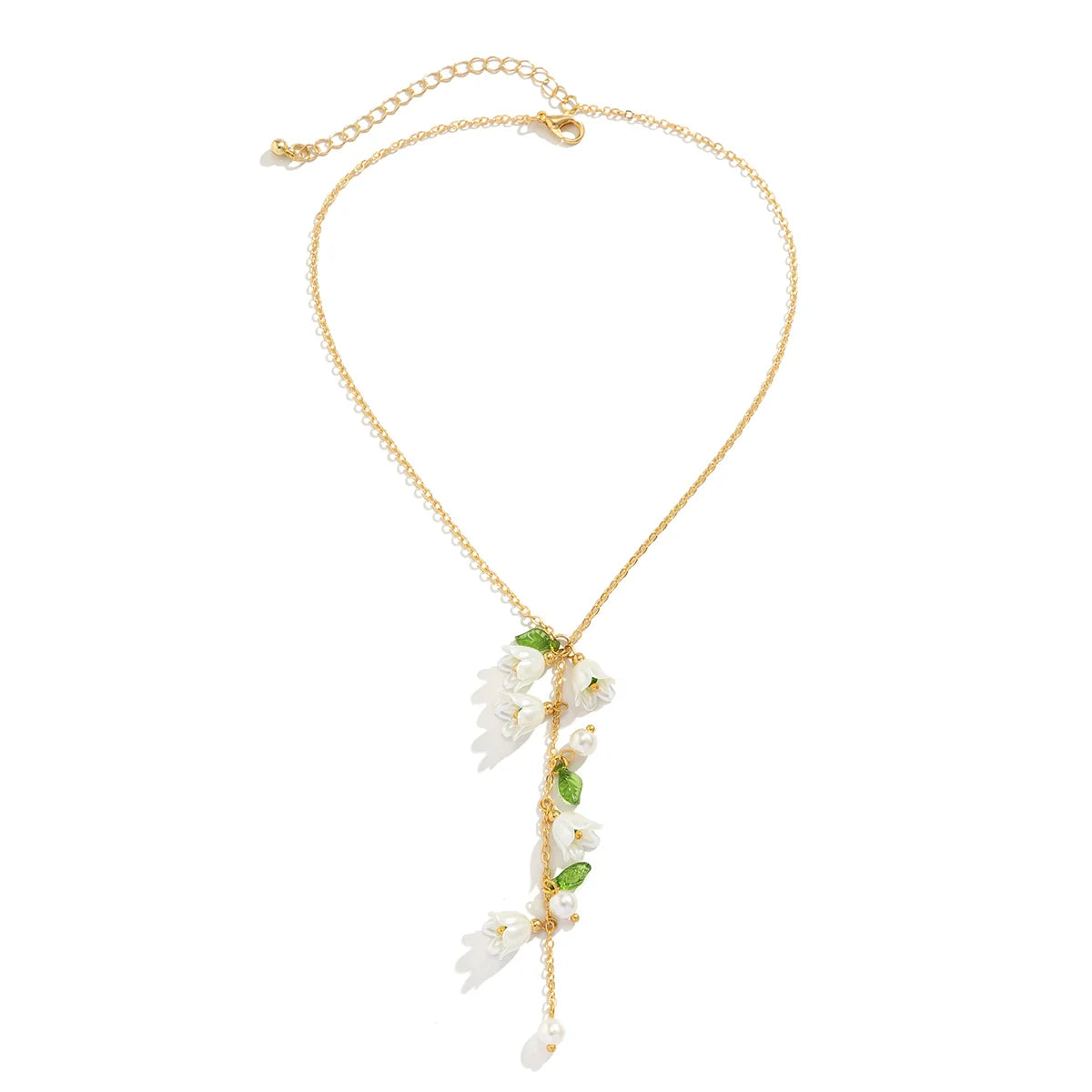 Naylah Floral Pearl Earring Set - Necklace