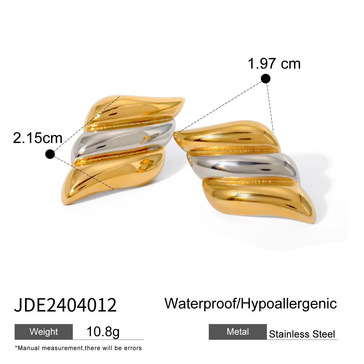 Linda Geometric Contrast Earrings - JDE2404012 [9C5818EE]