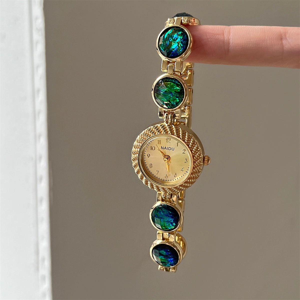 Nayeli Peacock Cat-Eye Watch - Dark Blue Green [SNPMKJU4]