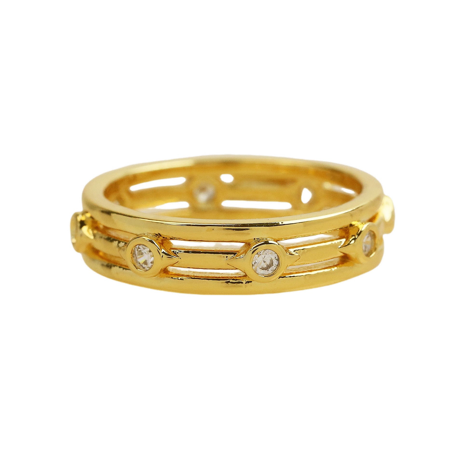Helen Golden Devil's Eye Ring - FR231103 [Y18I9U7Y]