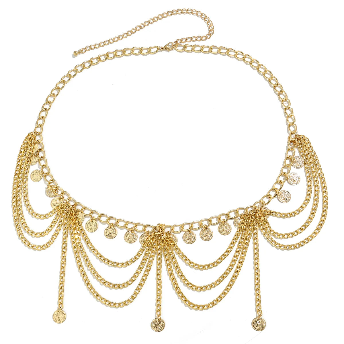 Kayleah Dainty Charm Belt - Round Coin Gold