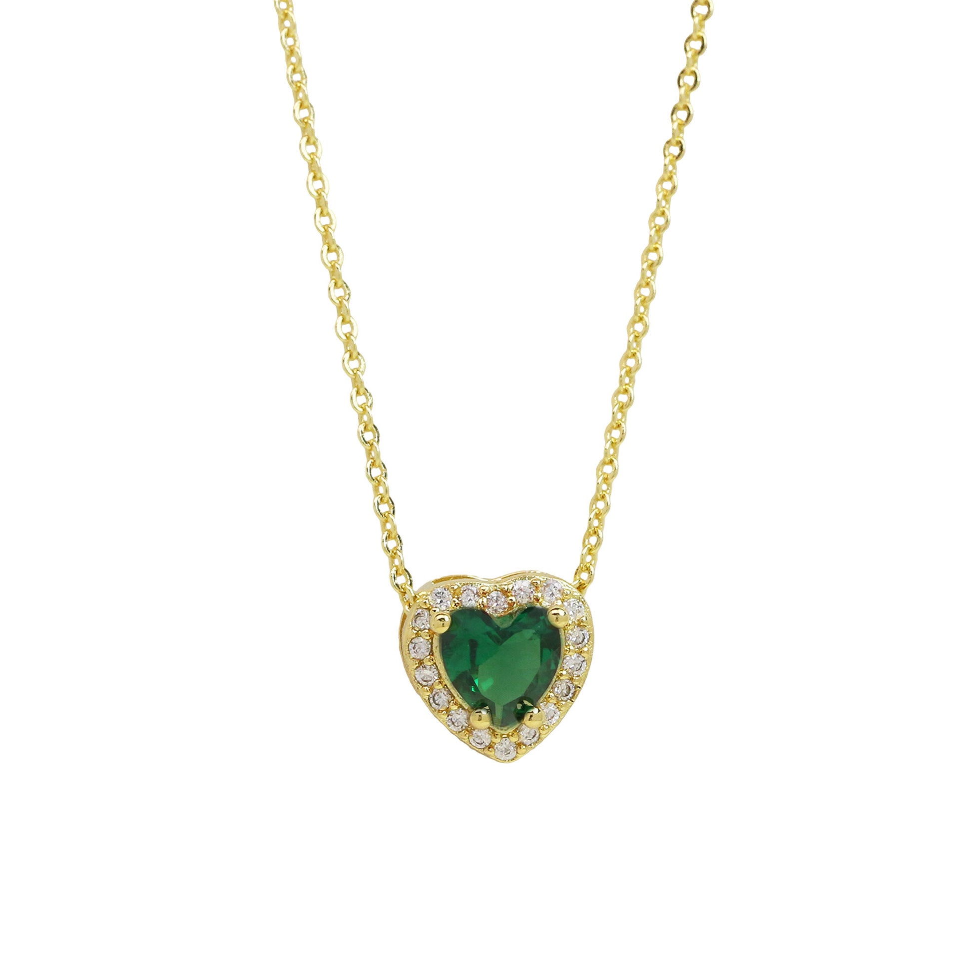 Khylie Heart Birthstone Necklace - May [QEU8M1GX]
