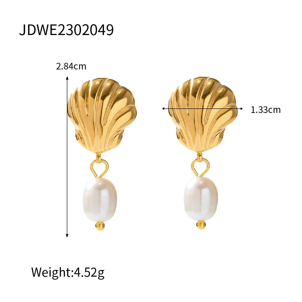 Azucena Delicate Shell Pearl Earrings - JDWE2302049