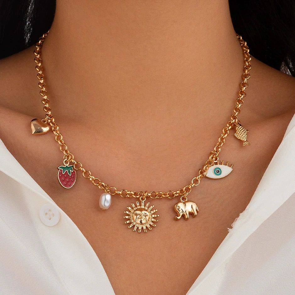 Koralee Ocean Pearl Necklace - Style 07 - Necklace (Gold) [67GD4CMQ]