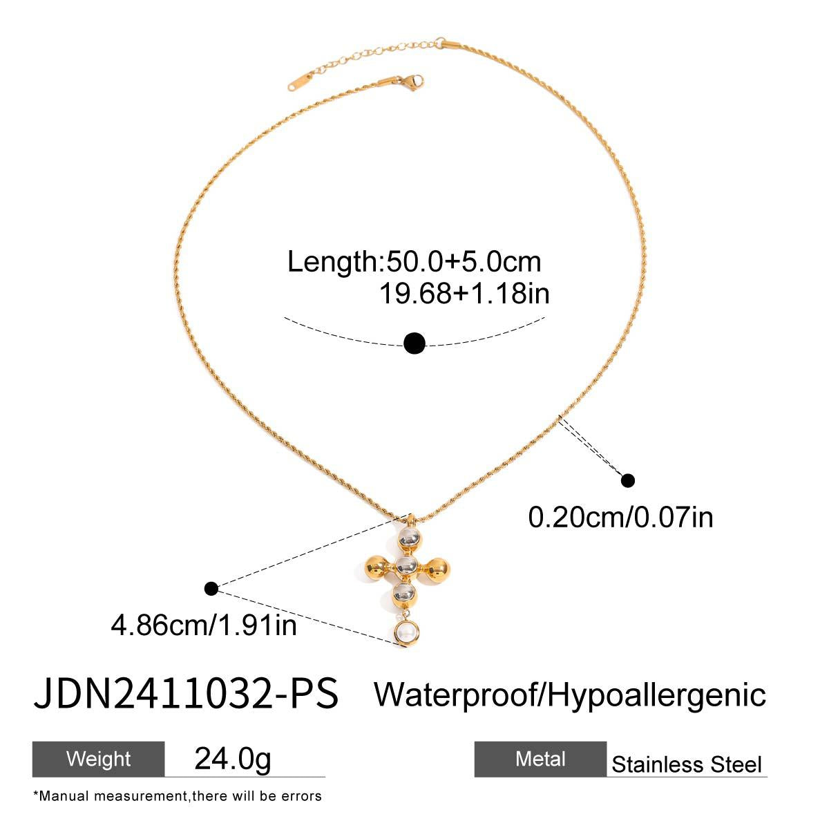 Magdalyn Delicate Cross Necklace - JDN2411032-PS [MG4LA4U4]