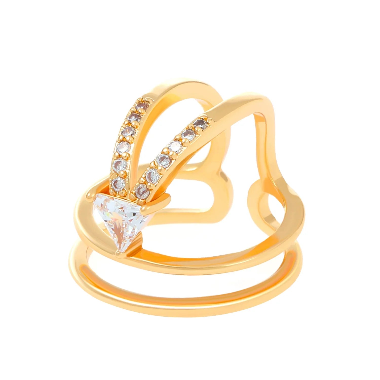 Kristi Geometric Nail Rings - KC Gold K-514