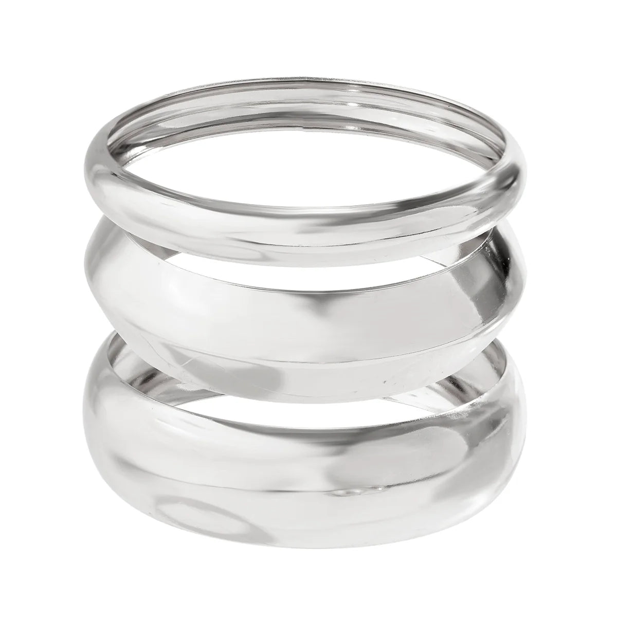 Yaritza Sleek Bangle Set - 3-piece Set Silver
