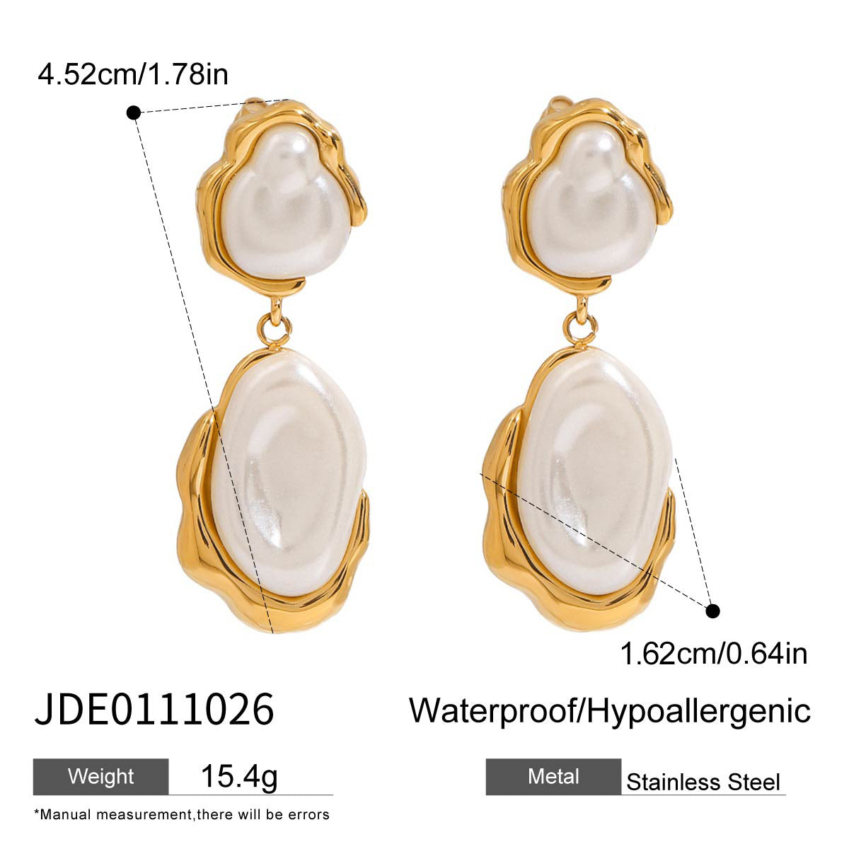 Leilany Stainless Steel Pearl Drop Earrings - Silver-Tone [7CDY9SZO]