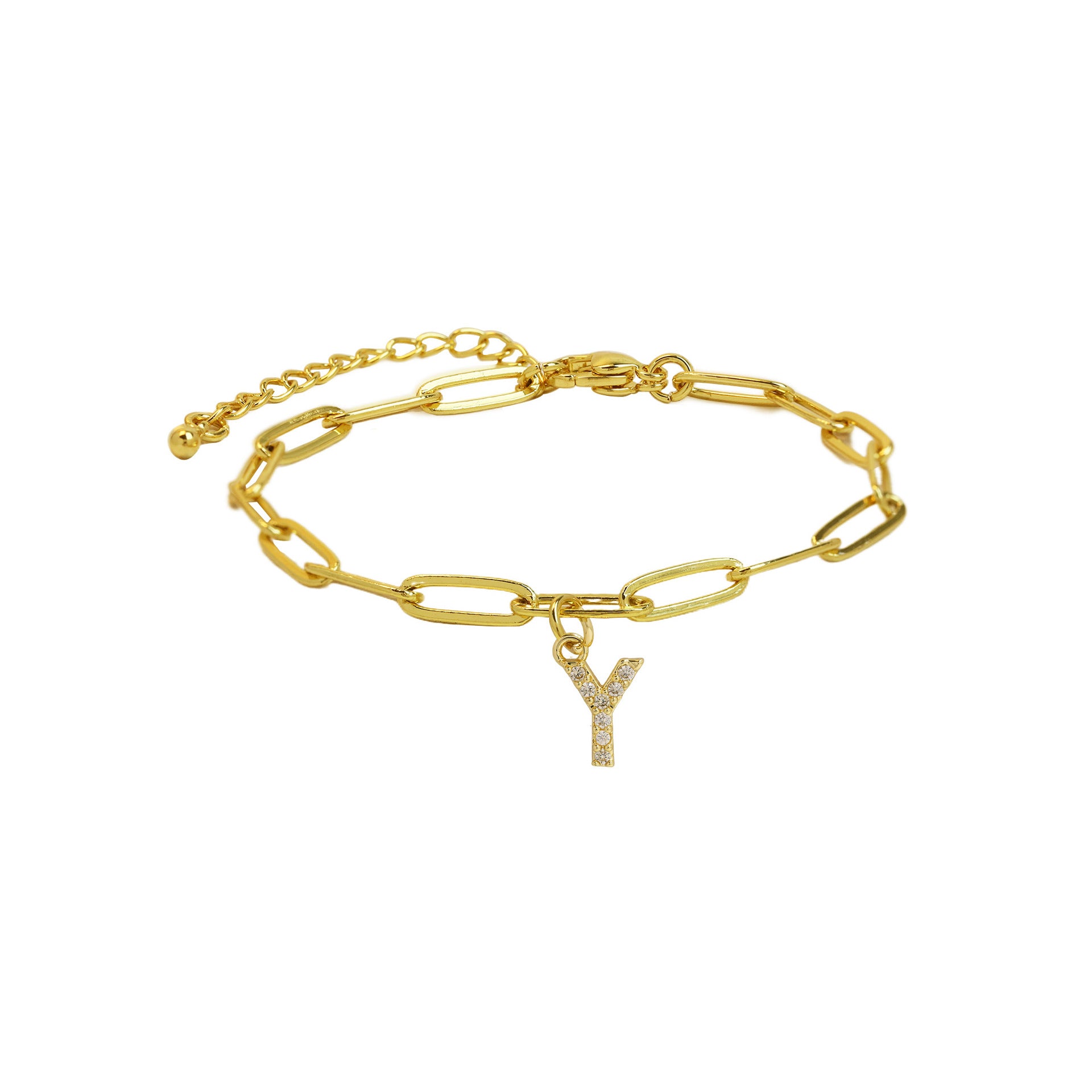 Jenessa Micro Inlay Letter Bracelet - Y [JB8XC4P1]