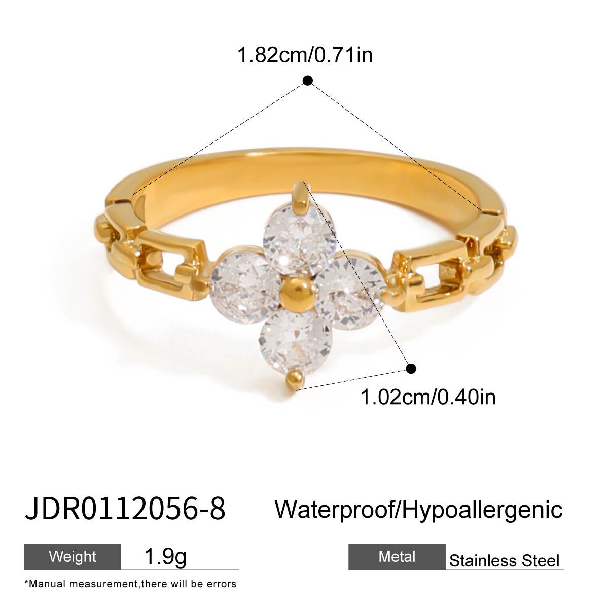 Merci Clover Zircon Ring - JDR0112056-8 [1A0K70TC]