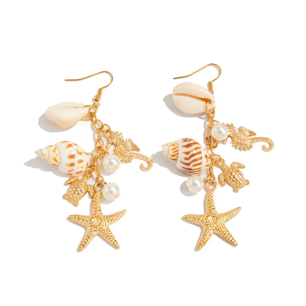 Marionna Gold Ocean Stud Earrings - Gold