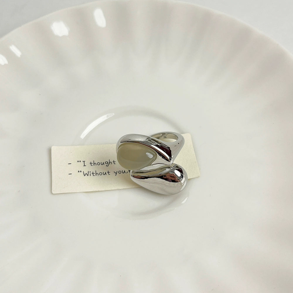 Karalynn Waterdrop Statement Ring - Silver Waterdrop Ring [2K190CNU]