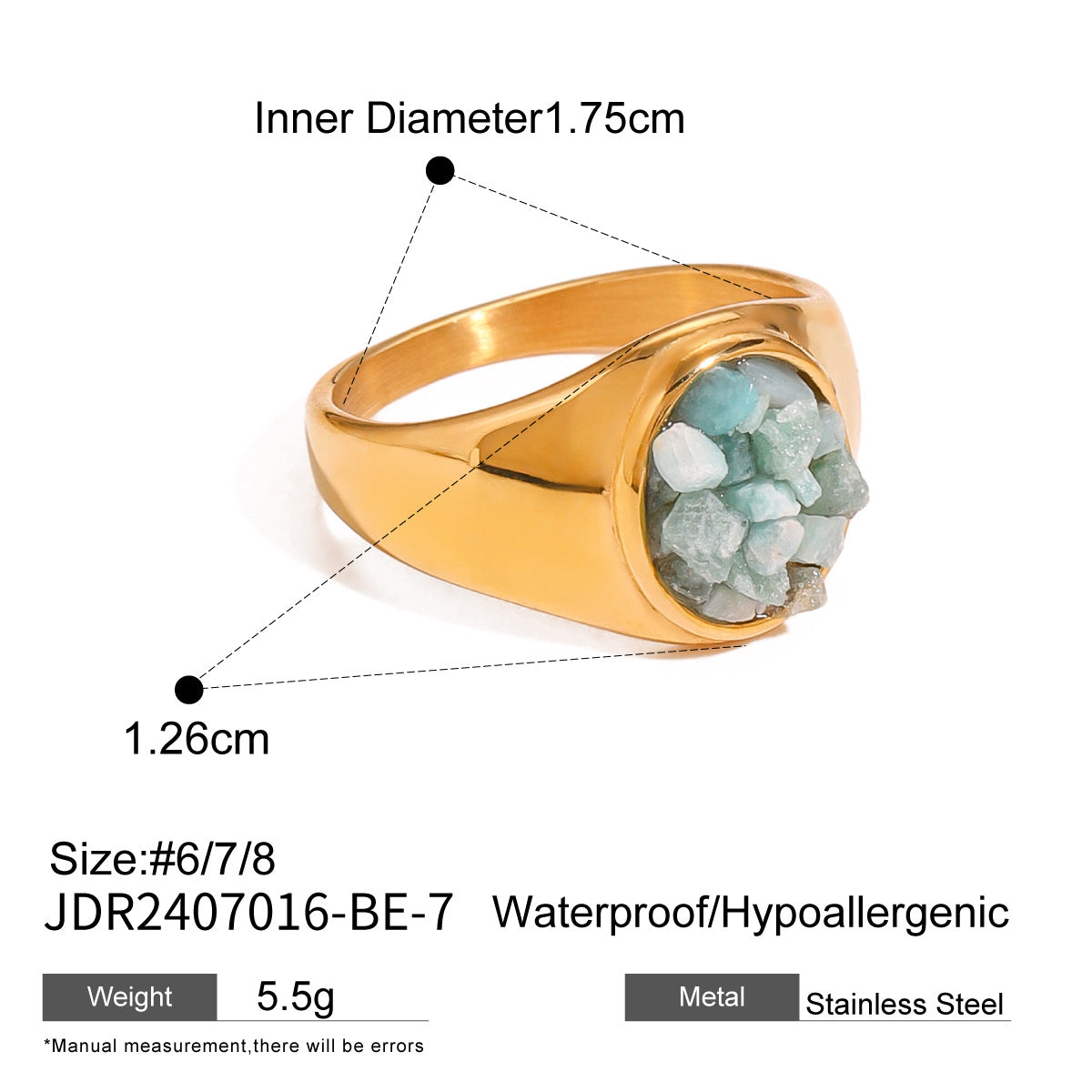 Khaliya Chunky Natural Ring - Cream Beige [4SKEJTLS]