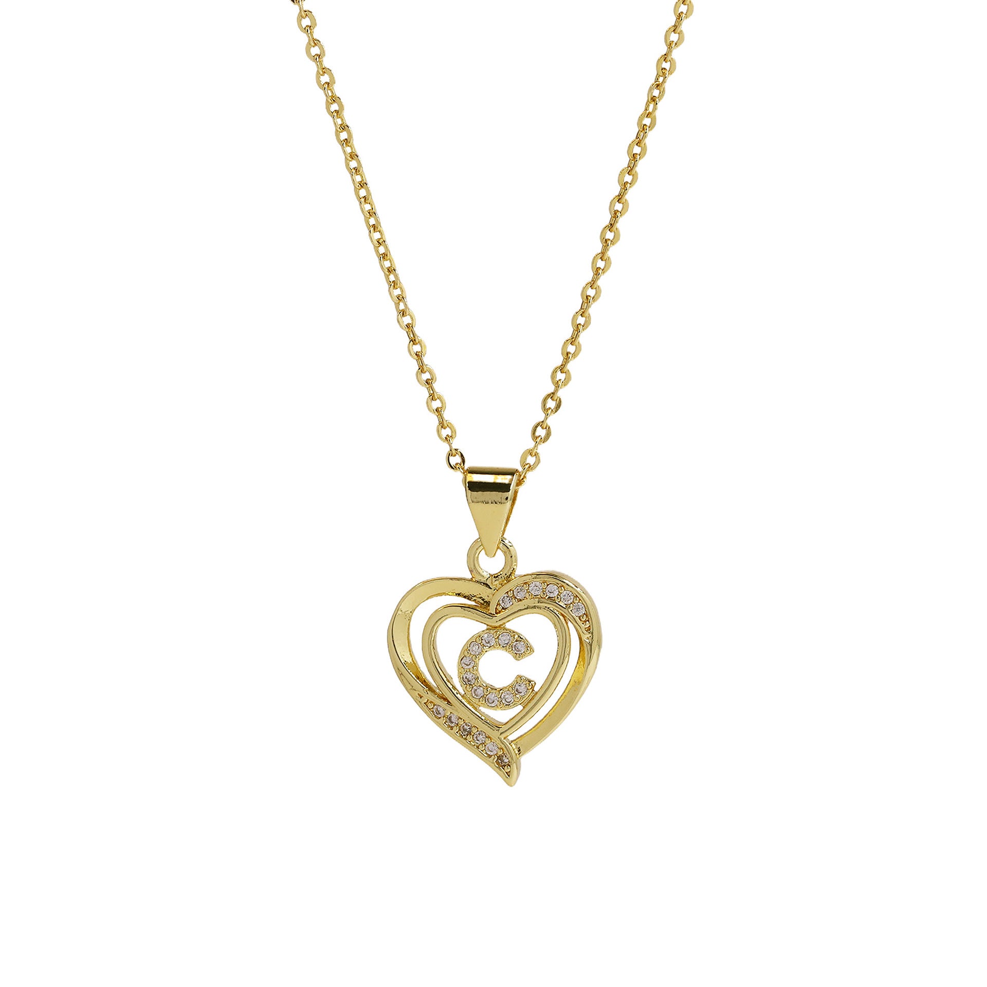 Kamarie Initial Heart Necklace - Necklace C [LEVG3B84]
