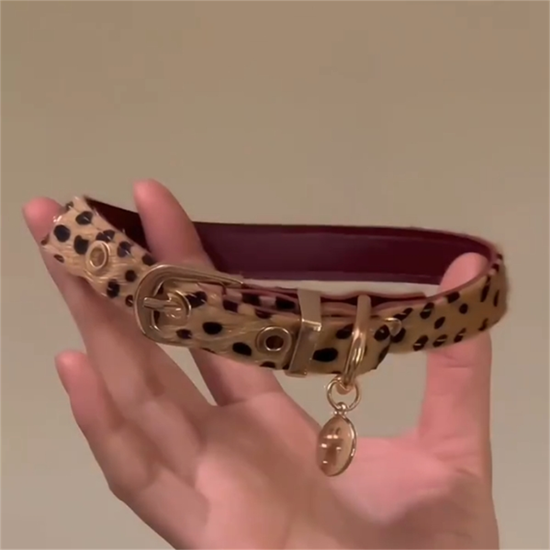 Maram Y2K Leopard Choker Necklace - Coffee