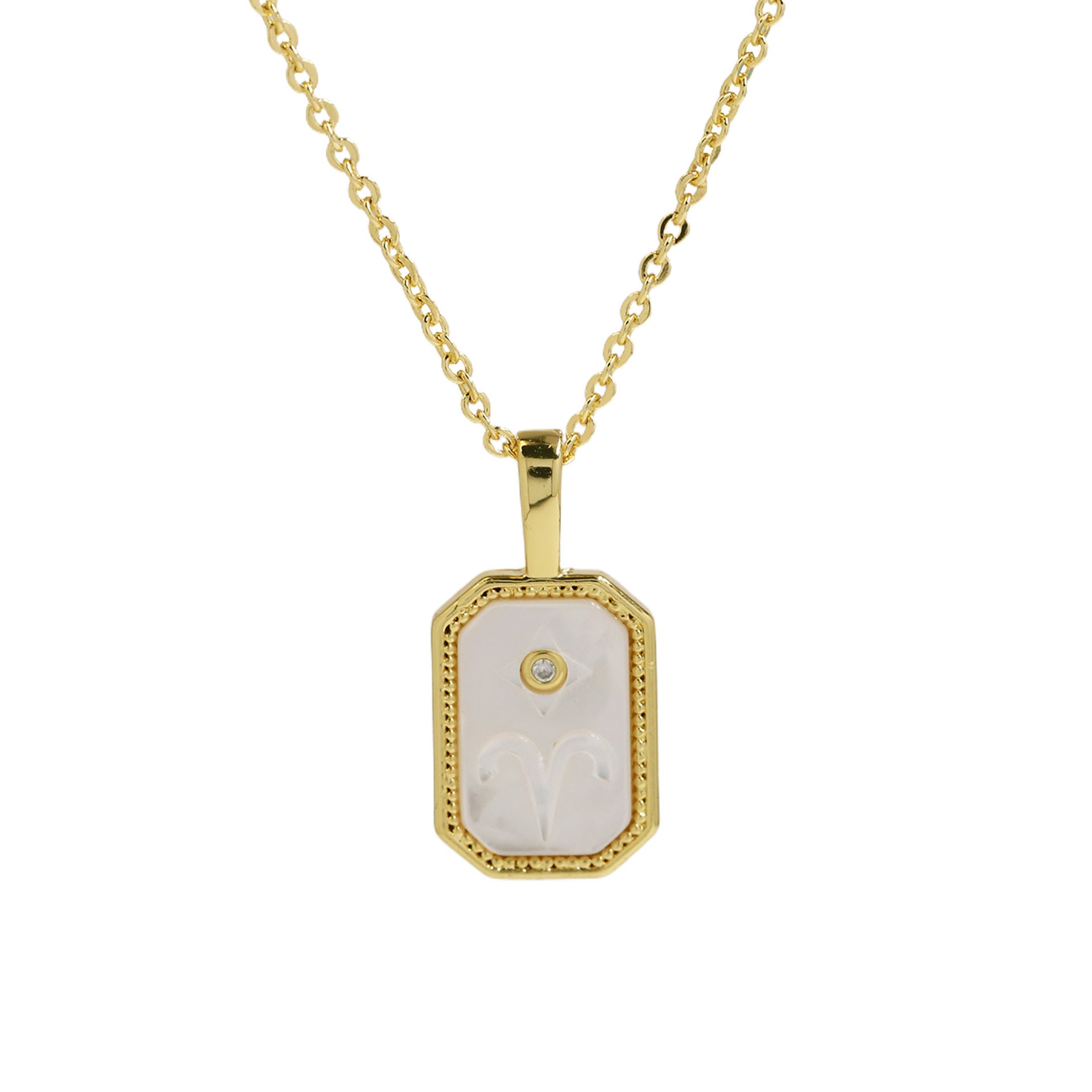 Jaslyn Constellation Birthstone Necklace - Aries [HLU2SKCK]