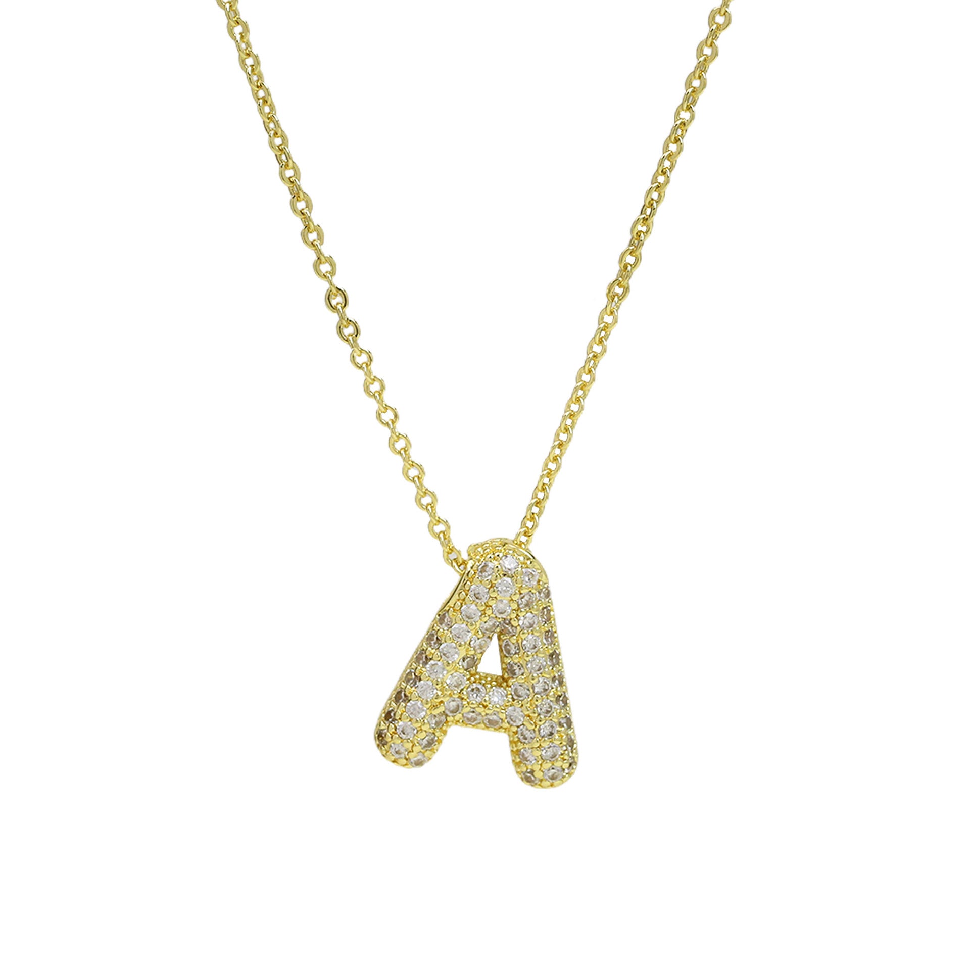 Zalia Gilded Bubble Letter Necklace - Necklace A [RWIJZBP9]
