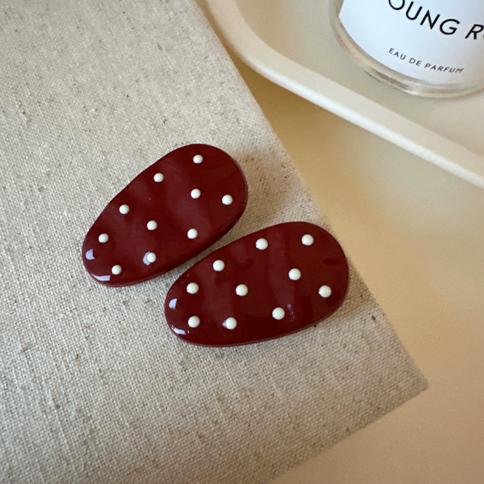 Ryann Polka Dot Hair Clip - Red (Pair) [3VKM21EE]