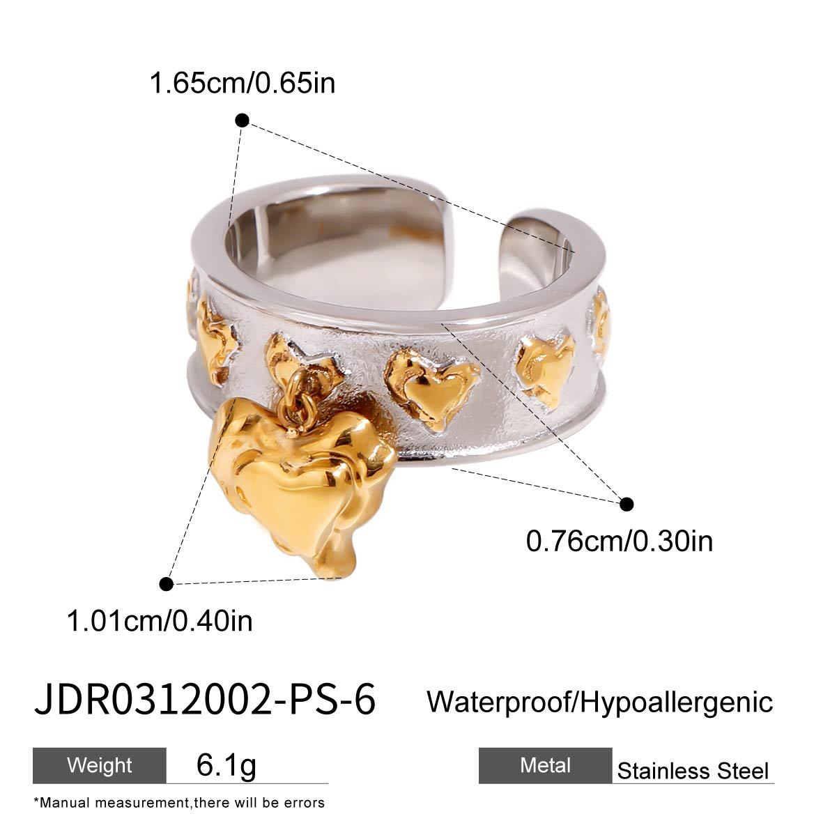 Adalin Stainless Love Ring - PS Ring Size 6 [124UJF6K]