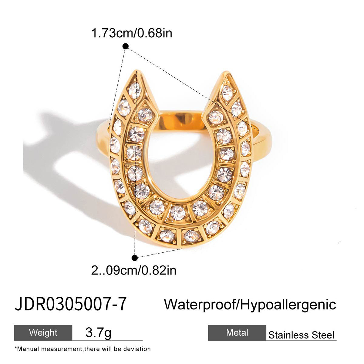 Rayelle Diamond Horseshoe Ring - JDR0305007-7 [MN3Q5AAH]