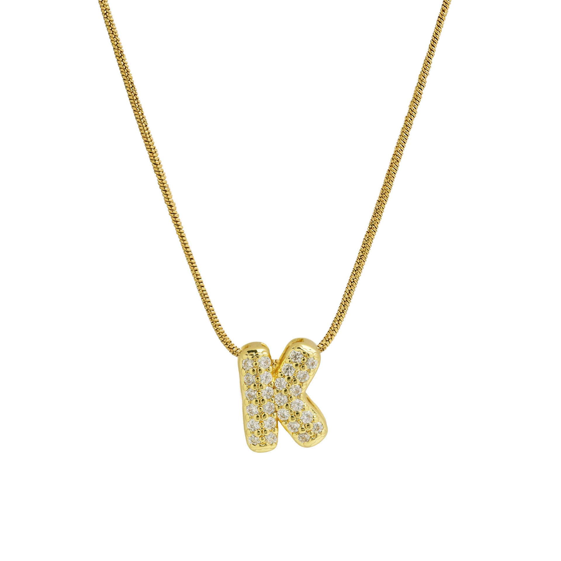 Deborah Initial Snake Necklace - Gold-tone K Initial [MXNZTBAJ]