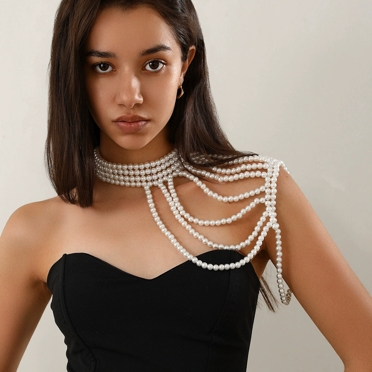 Aurianna Pearl Tassel Shoulder Chain - Style 03: White [M5LORK1K]