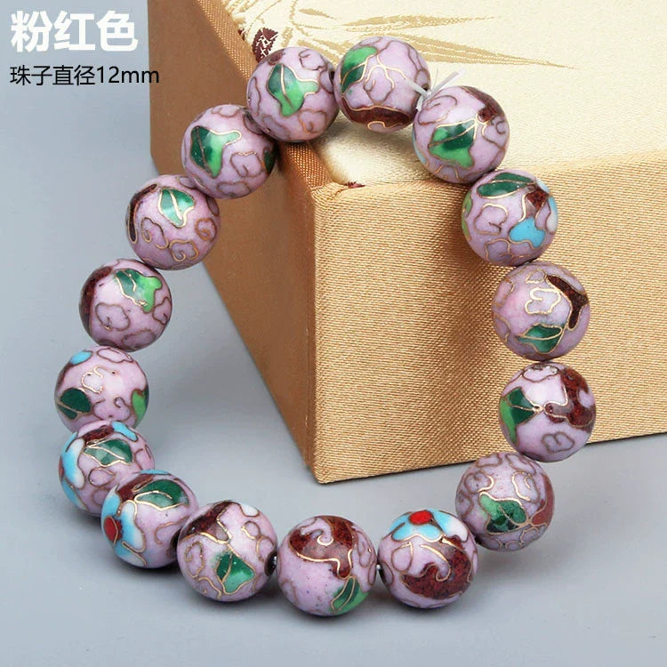 Charlie CloisonnŽ Beaded Bracelet - Pink - 12mm Bead