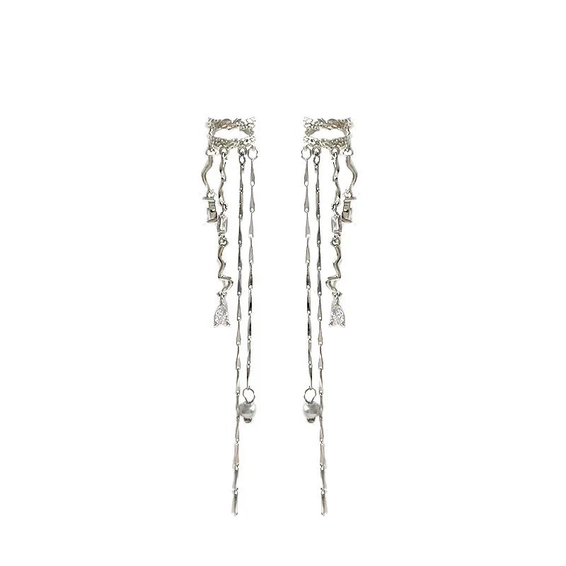 Sariya Rhinestone Tassel Ear Cuff - Ear Clip Style (1 Pair)