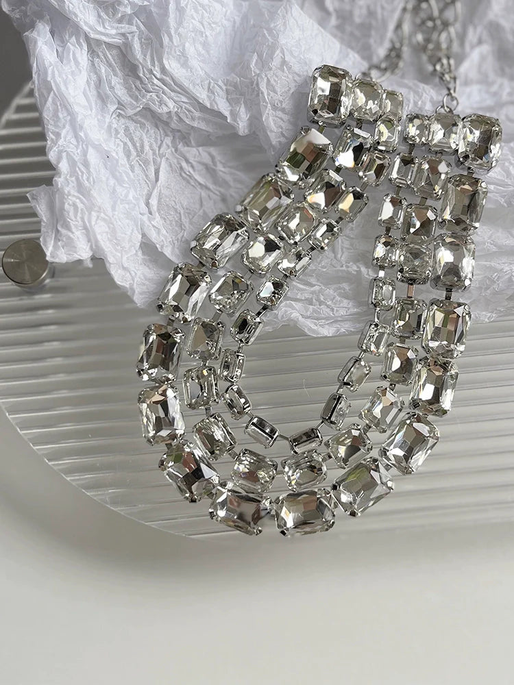 Alexie Multi-Layer Crystal Choker - Multi-layer Crystal Necklace