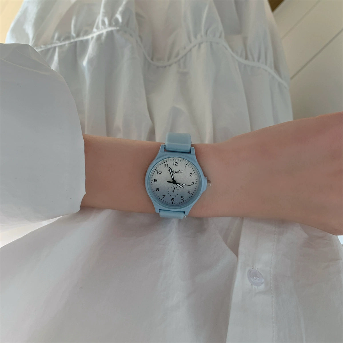 Jaylie Luxe Square Dial Watch - Gray Blue (Baogelai Round Gradient Digital) [079AYEUG]