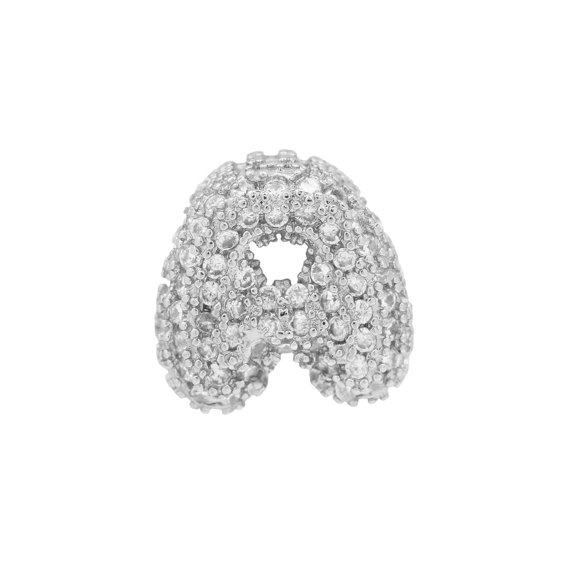Jehlani Zircon Bubble Letter Necklace - Silver A Pendant [WJEMXABA]