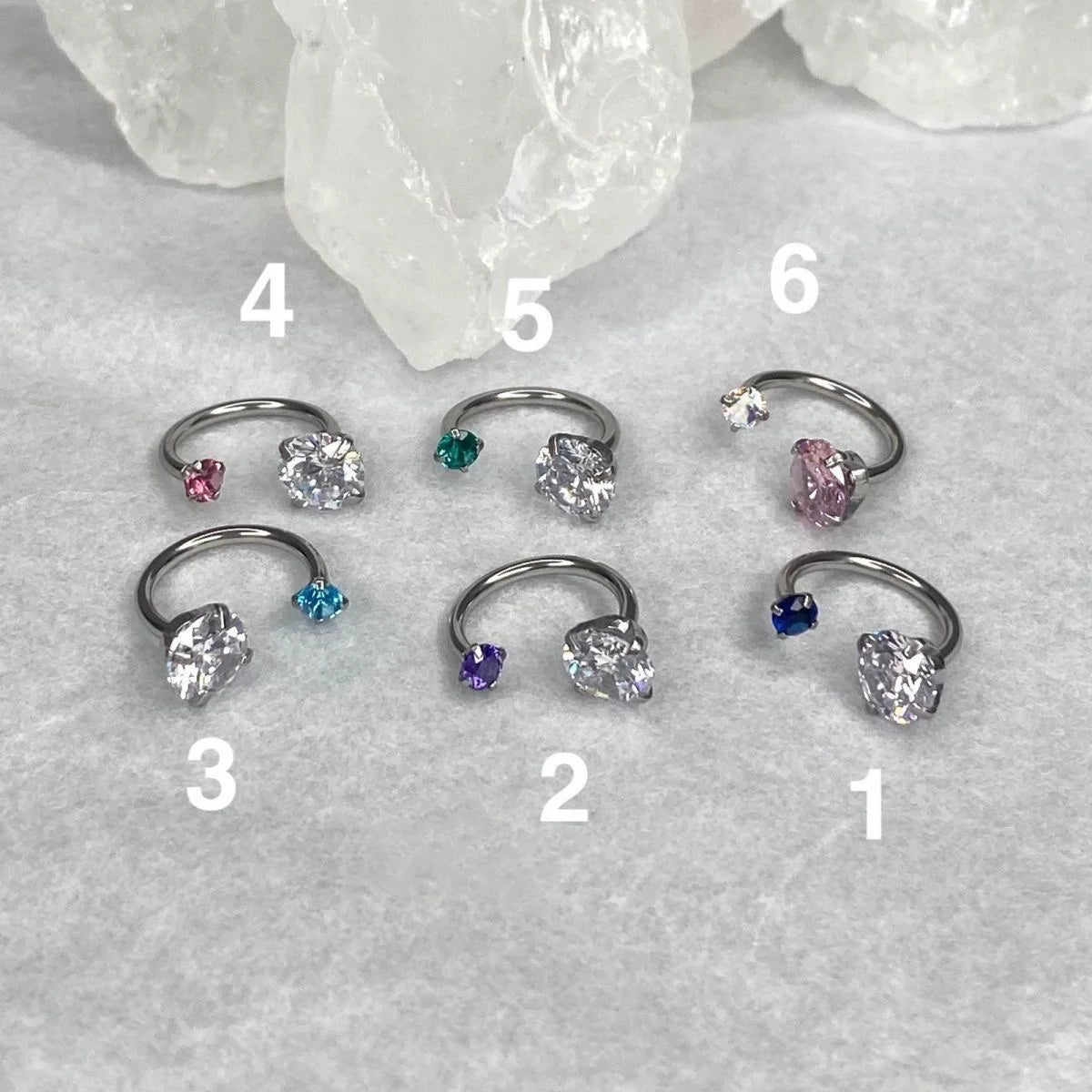 Clara Macaron Horseshoe Studs - Purple White