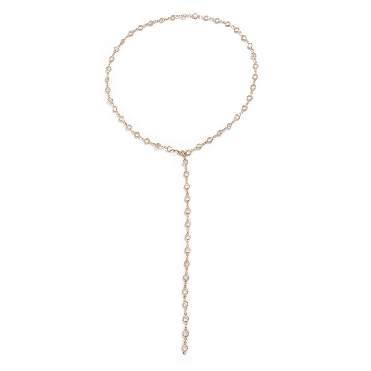 Casey Crystal Chain Necklace - Clear Crystal