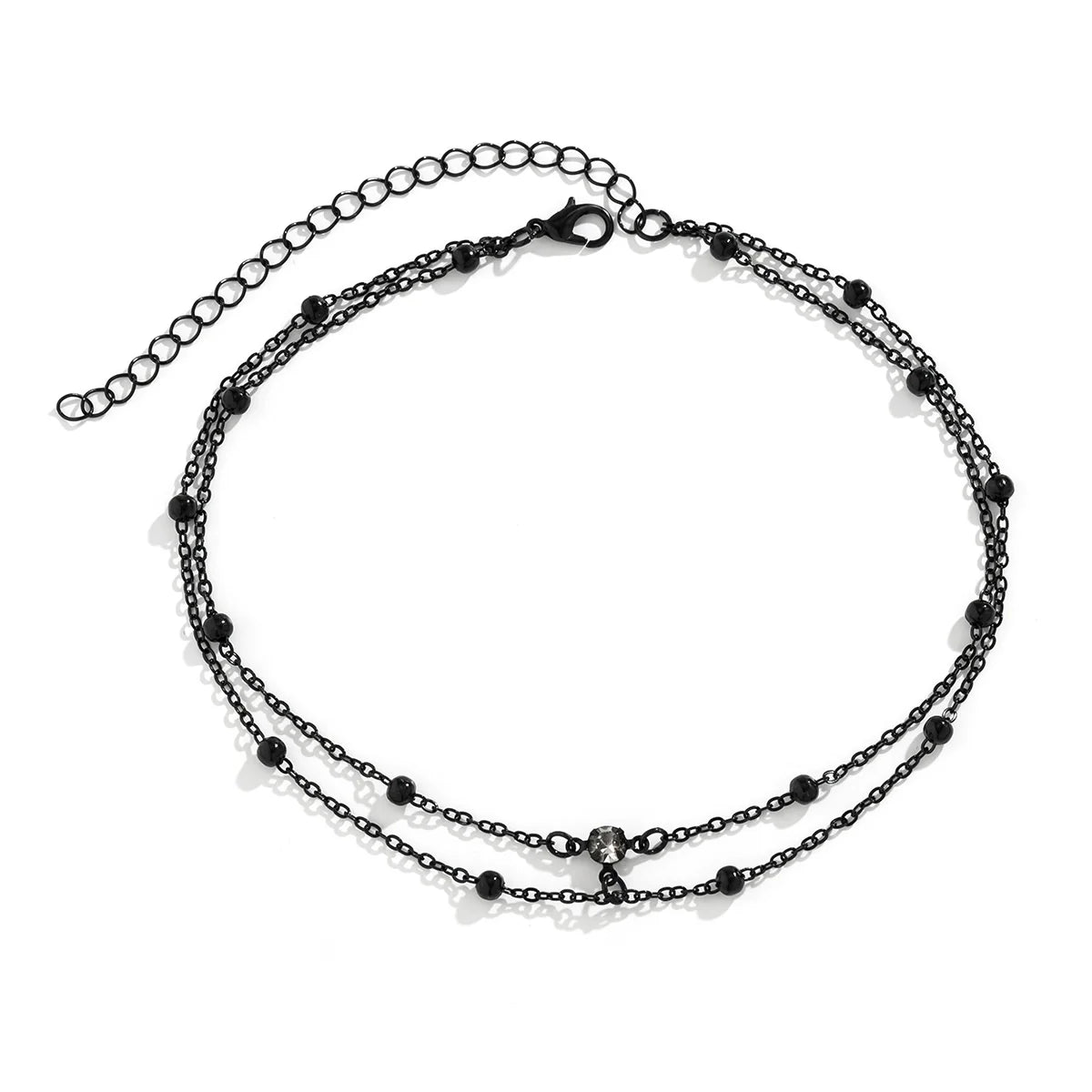 Mareli Rhinestone Body Chain - Necklace Black