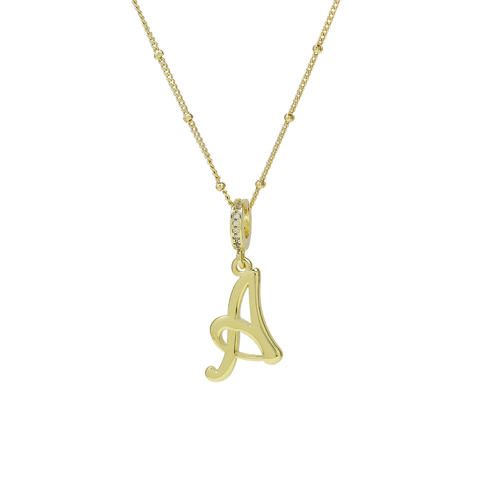 Frida Gold Cursive Initial Necklace - Gold A [1NI6REAY]