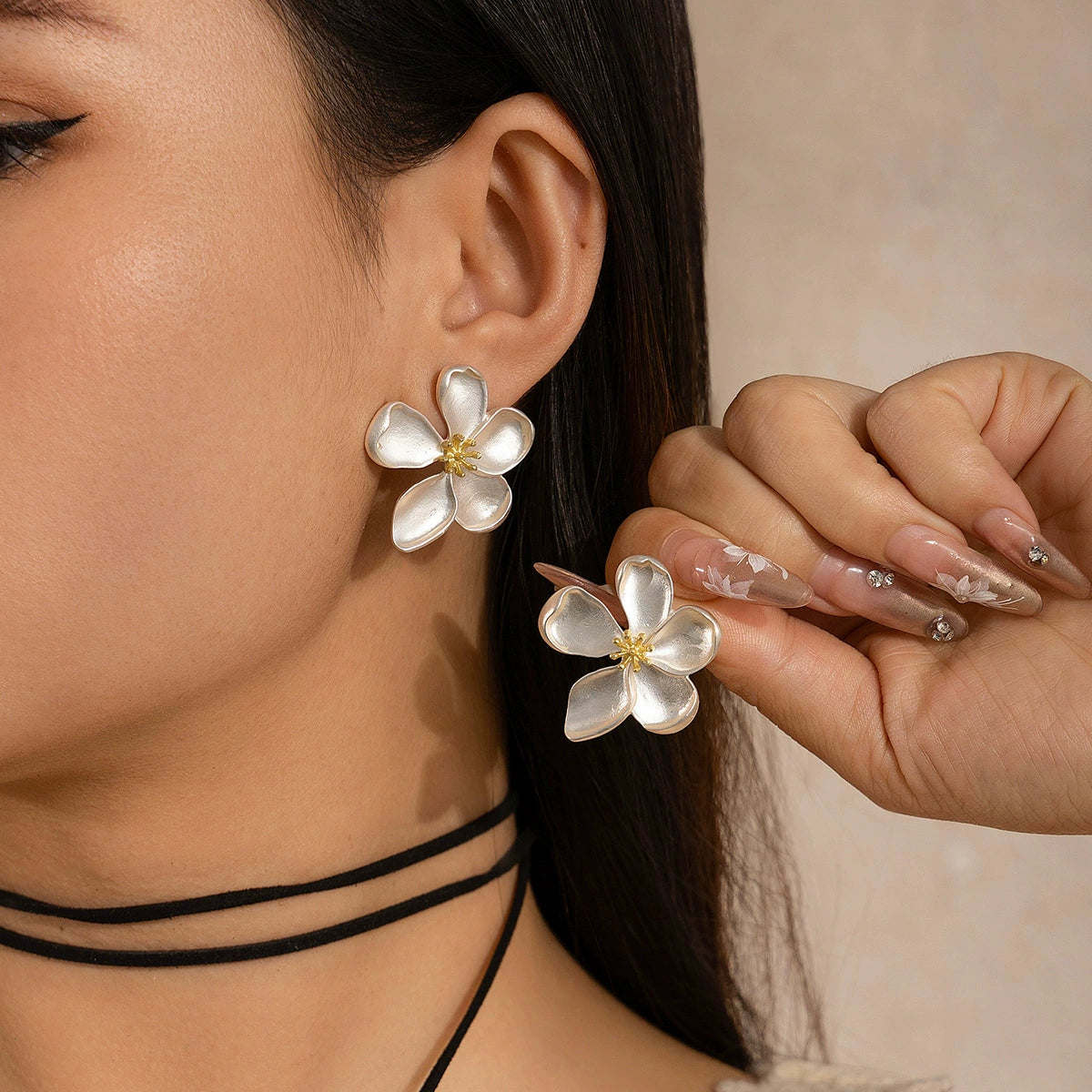 Adrianne Sculpted Bloom Jewelry - Matte Silver 3189 [PMGO15VJ]