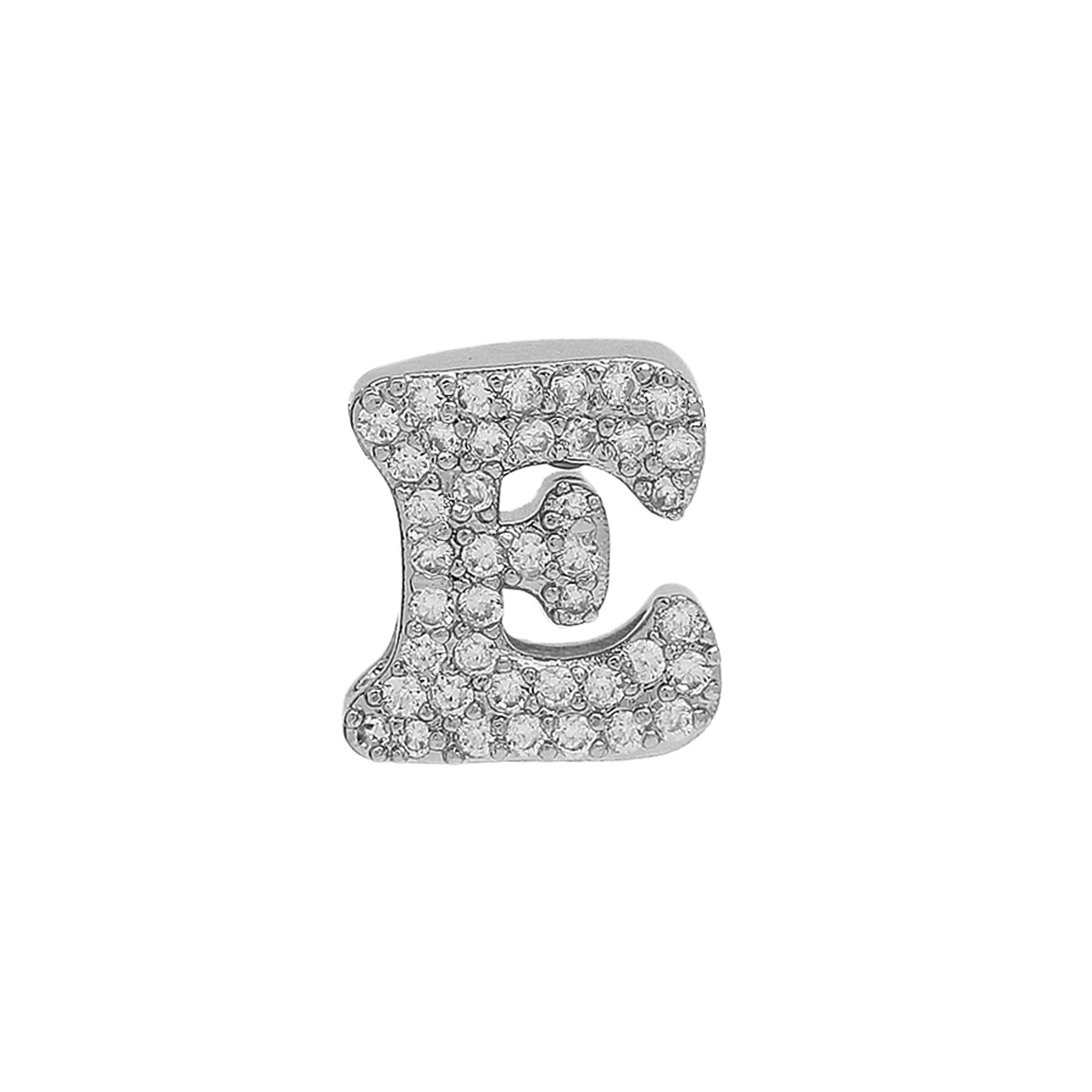 Abella Dainty Initial Jewelry - Silver E Initial Pendant [PQ59UC70]