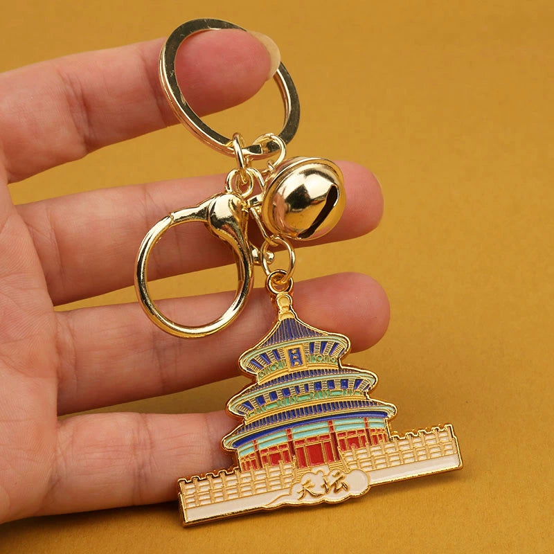 Goldy Beijing Landmark Keychain - Temple of Heaven Keychain [UNWR3E0E]