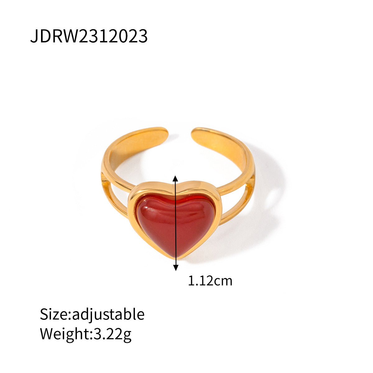 Aylah Red Agate Heart Set - JDRW2312023 [JLKN29F6]