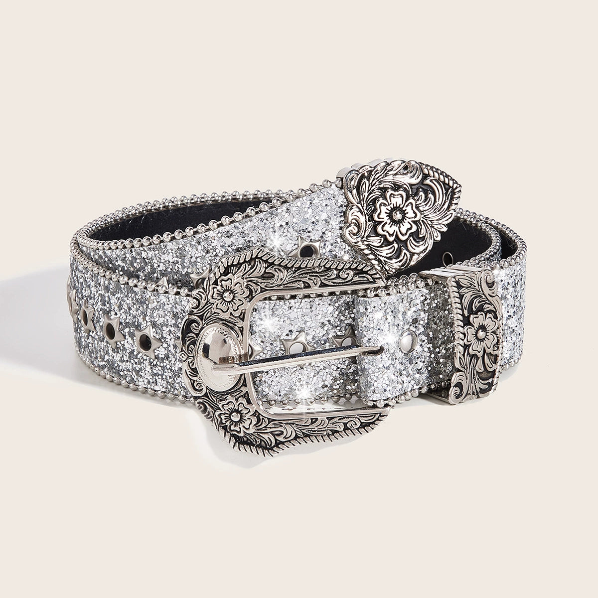 Kristy Star Cutout Belt - Silver Star Cutout Belt
