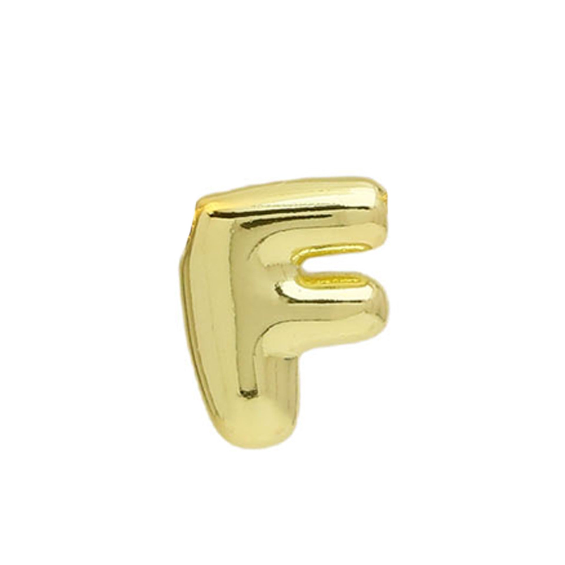 Vada Gold Bubble Letter Necklace - Gold F Pendant [VB1R3SRN]