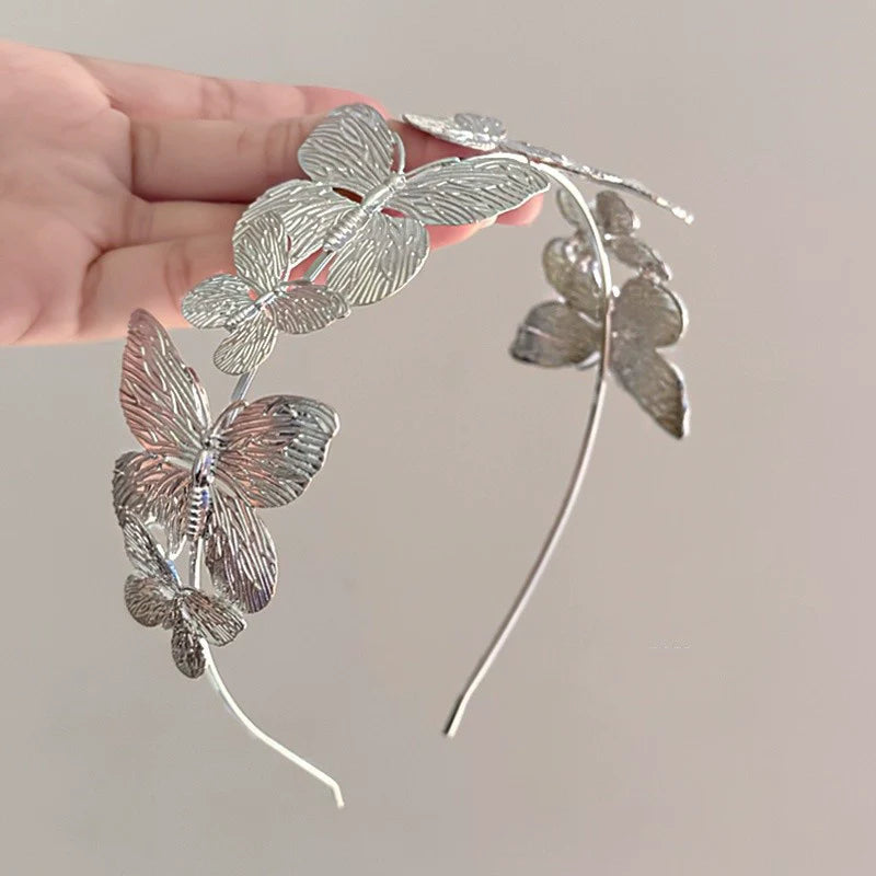 Landrie Celestial Butterfly Headband - Delicate Silver Butterfly Headband