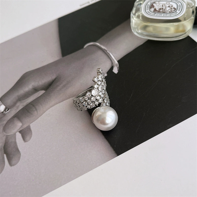 Archer Retro Paved Ring - One size, open [KAQ6IAZB]