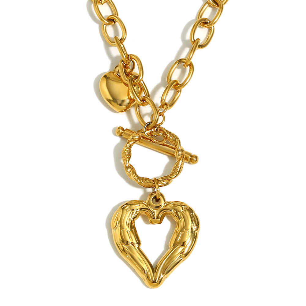 Olympia Heart Toggle Necklace - Gold Toggle Heart Necklace [VFJEFIGV]