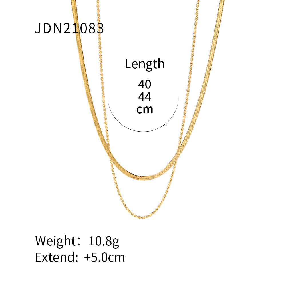Miryam Gold Geometric Chain Necklace - JDN21083 [IHS36JJ8]