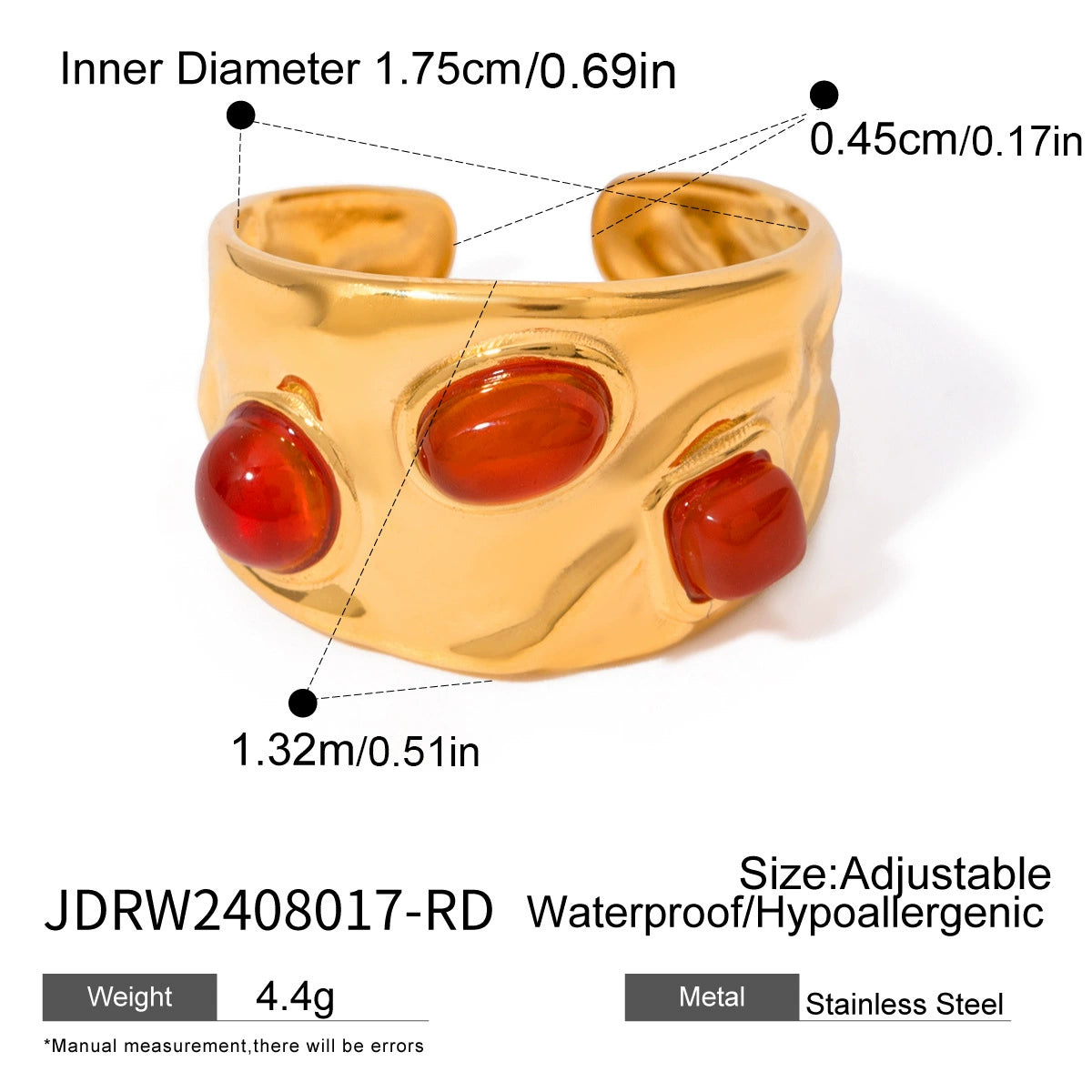 Alysson Red Agate Heart Jewelry Set - JDRW2408017-RD [S6ER9B2R]