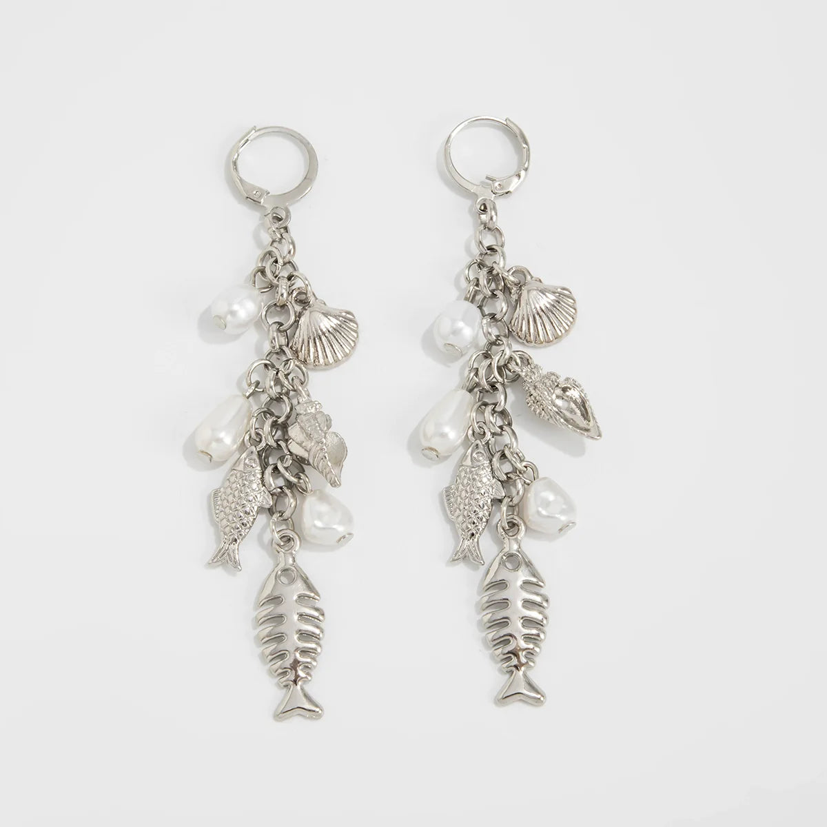 Kaylor Dainty Fish Tassel Earrings - Style Two Silver